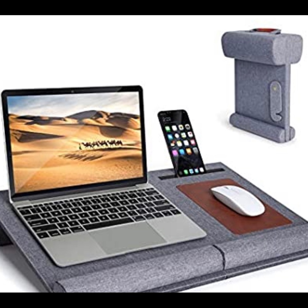 Laptop Lap Desk with Detachable Wrist Pad, Mouse